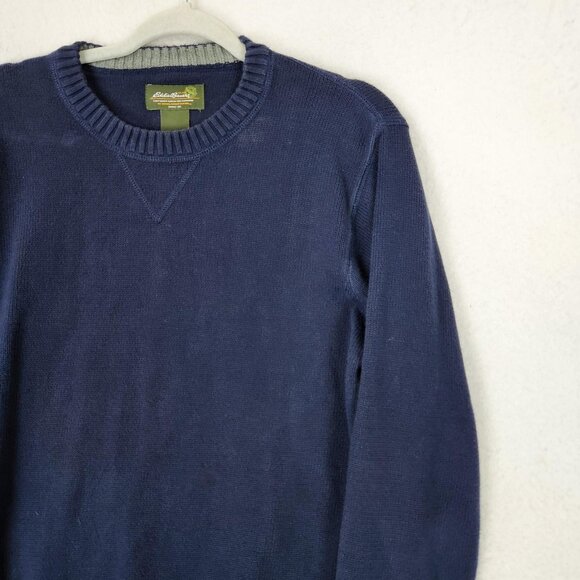 Eddie Bauer Sweater Mens Large Blue Cotton Crew Neck Classic Pullover Casual - Picture 2 of 9